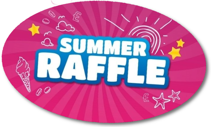 a graphic of the words summer raffle